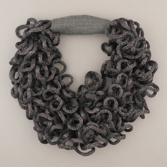 Collana Riccia Lurex - Argento brunito