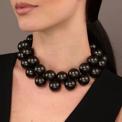 Collana Sfere Metal - Grigio corvino