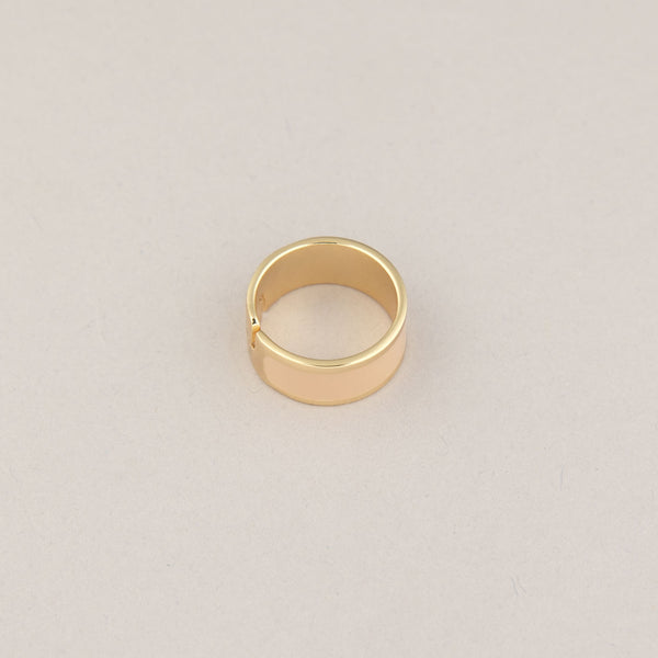 Anello Fascia piccola - Oro e beige