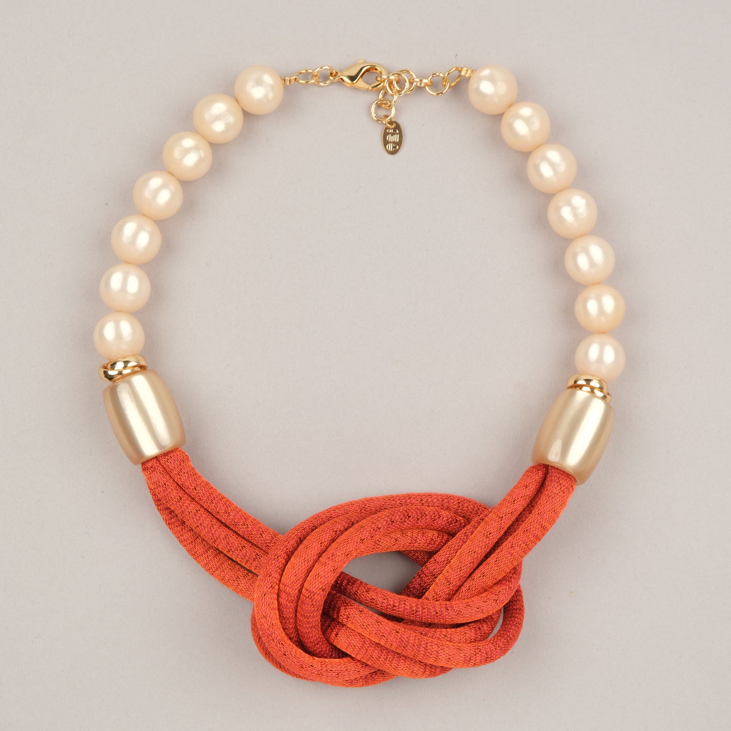 Collana Nodo con perle - Arancio