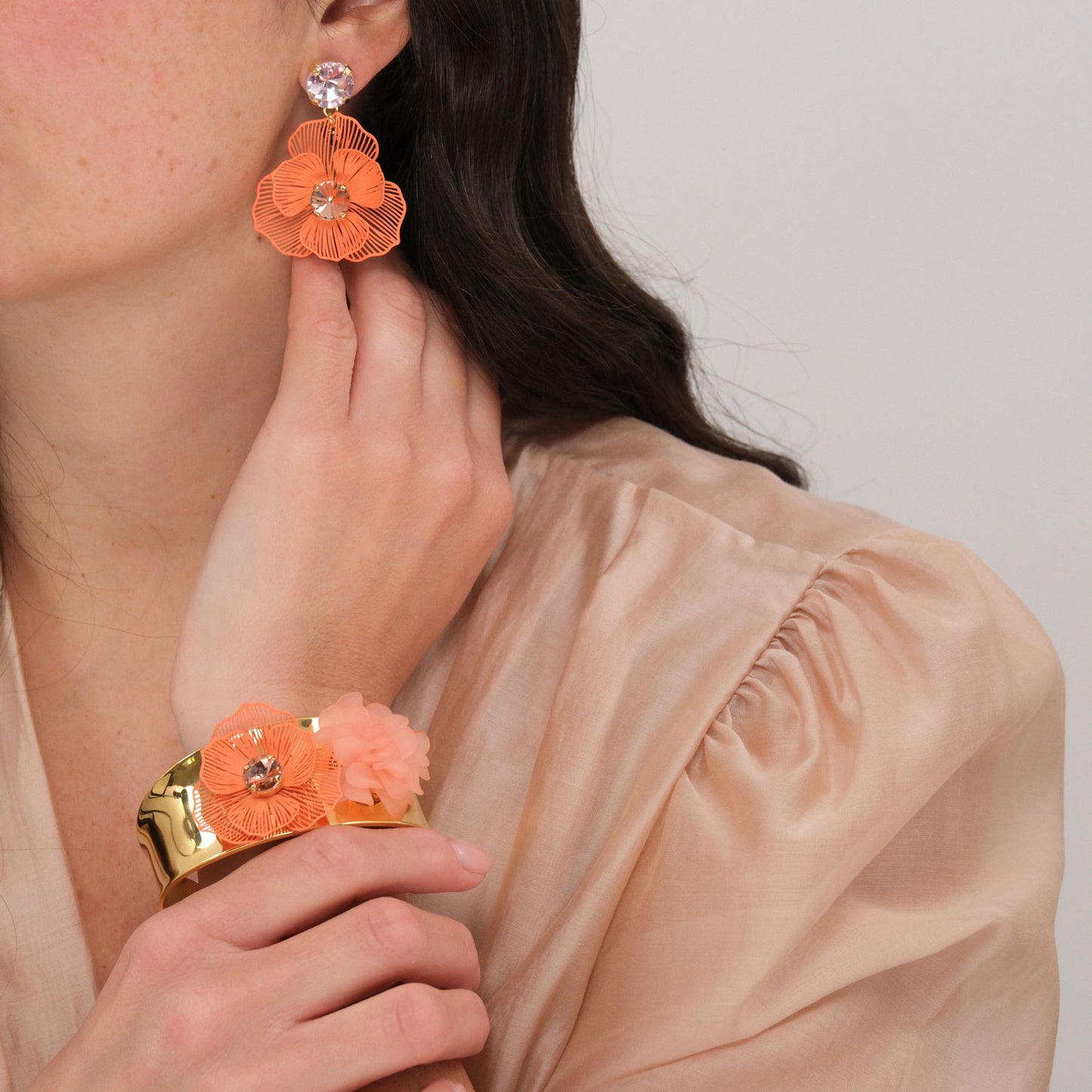 Bracciale Pistillo - Rosa, arancio, dorato