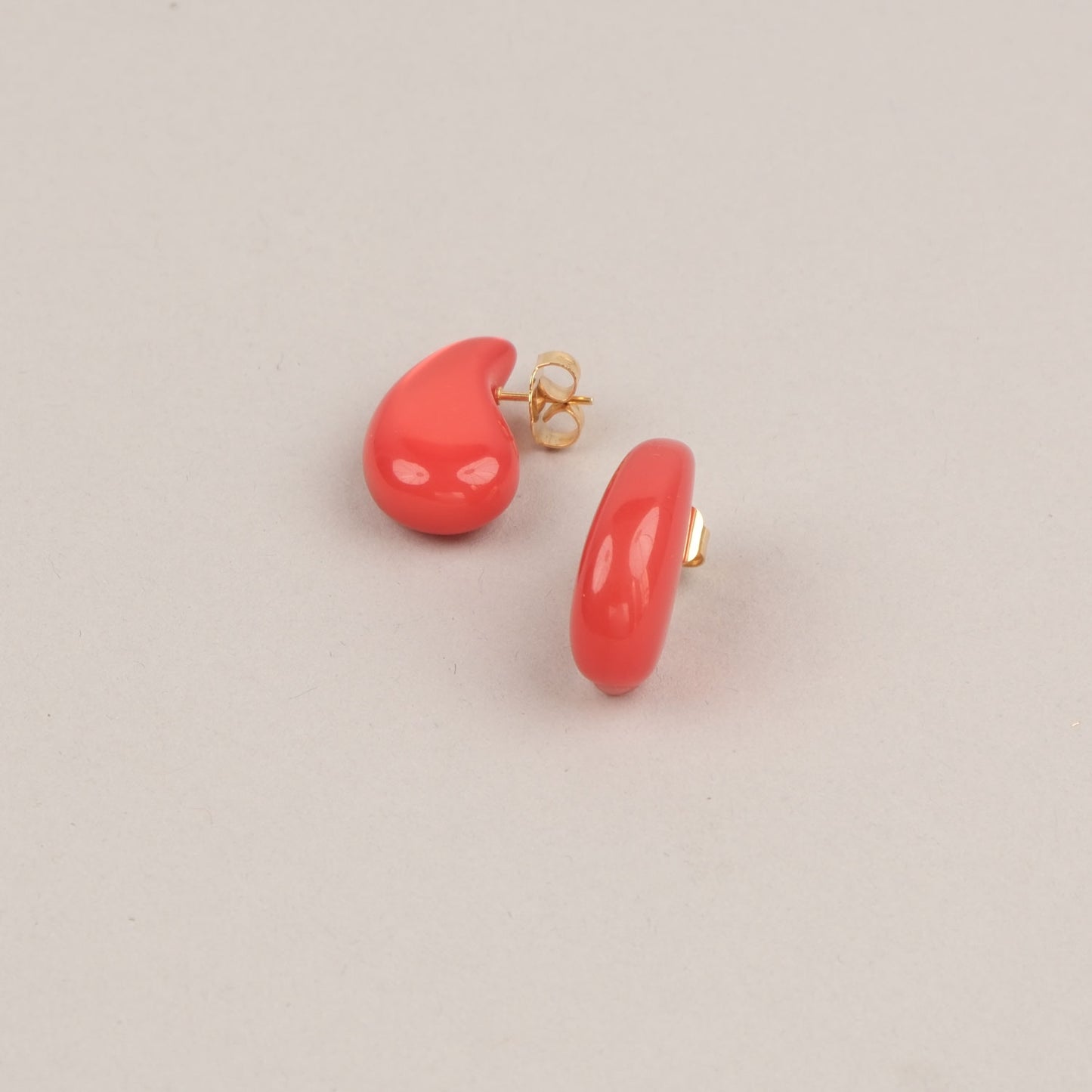 Orecchini Lunetta - Rosso corallo