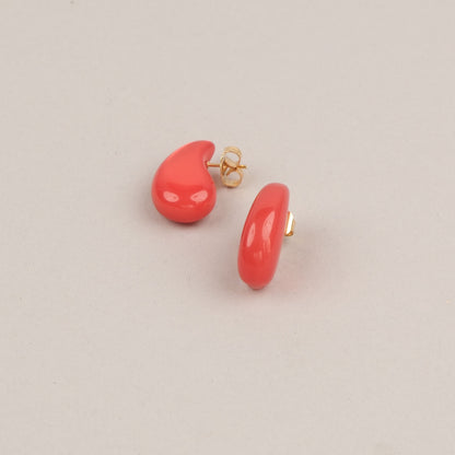 Orecchini Lunetta - Rosso corallo