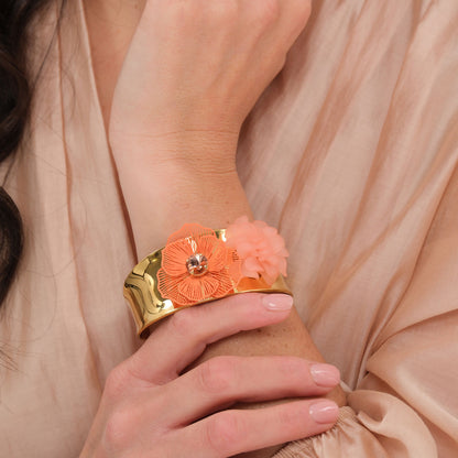 Bracciale Pistillo - Rosa, arancio, dorato