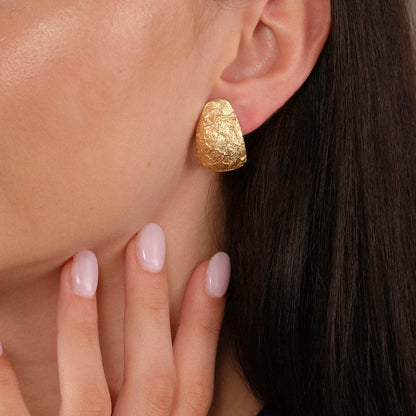 Orecchini Sculpt - Argento dorato