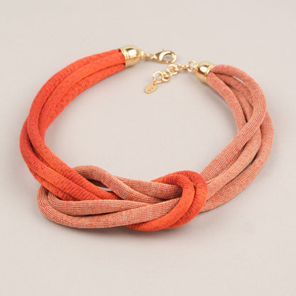 Collana Nodo4 - Arancio e corallo
