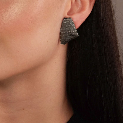 Orecchini Slate Medio - Argento brunito