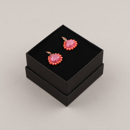 Orecchini Allegoria - Fucsia e corallo