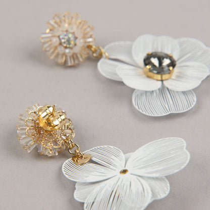 Orecchini Floralia - Bianco, grigio