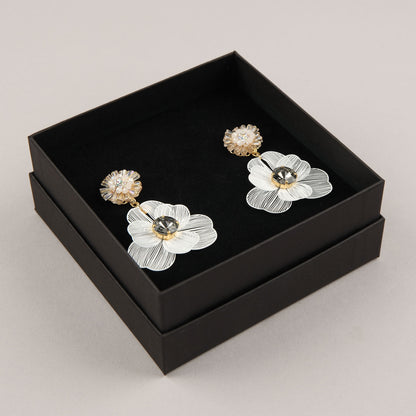 Orecchini Floralia - Bianco, grigio