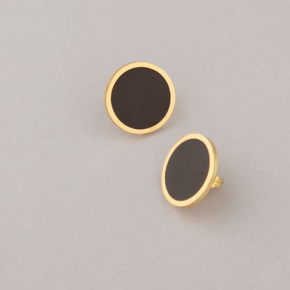 Orecchini Cerchio Medio - Marrone scuro