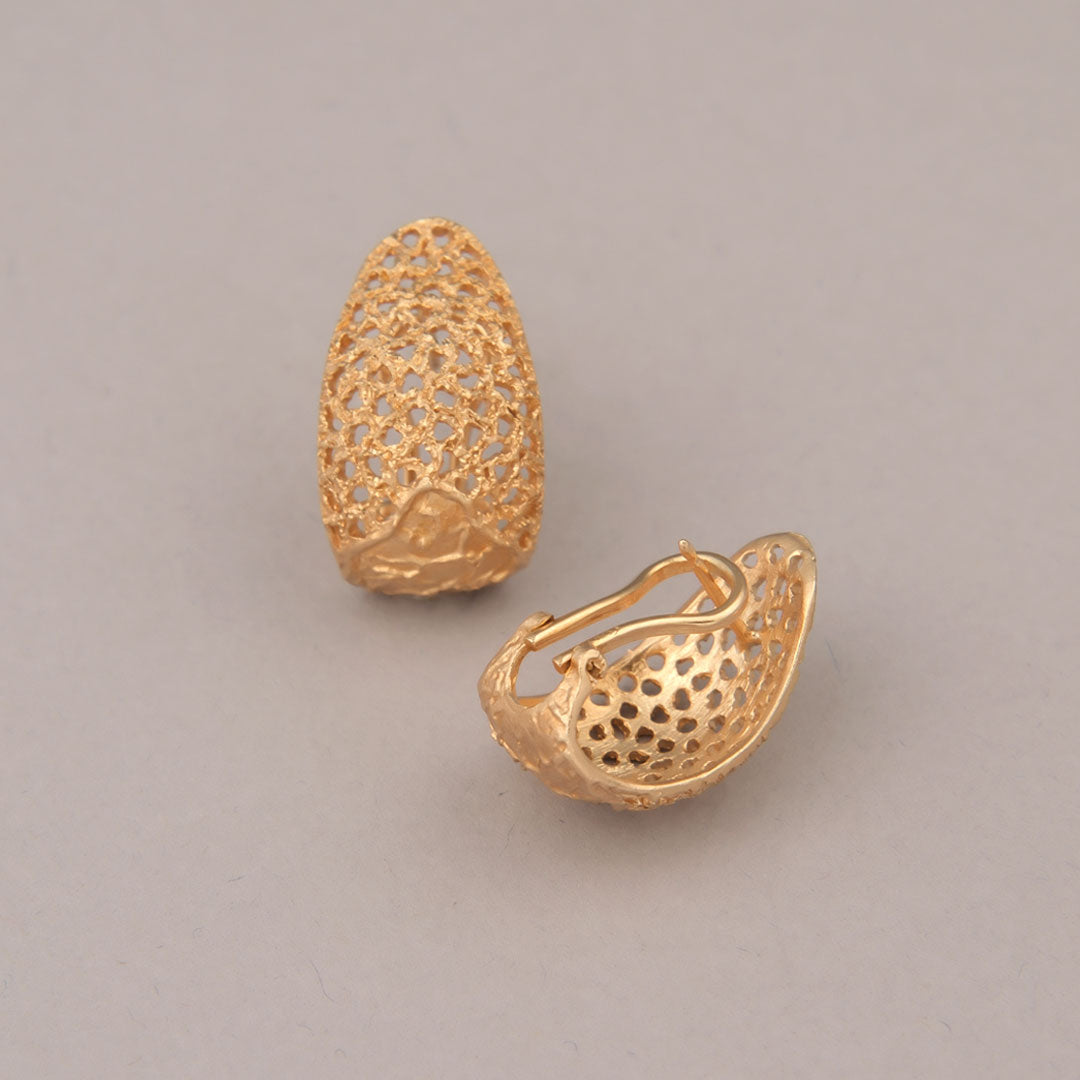 Orecchini Grid - Argento dorato