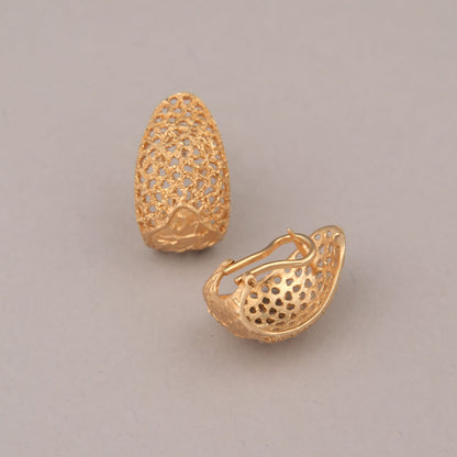 Orecchini Grid - Argento dorato