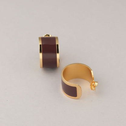 Orecchini Fascia Grande - Marrone