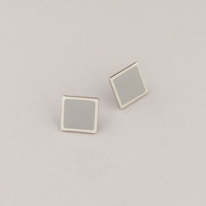 Orecchini Quadrato - Rodio e grigio