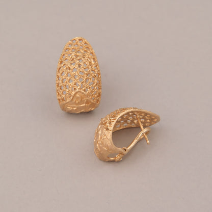 Orecchini Grid - Argento dorato