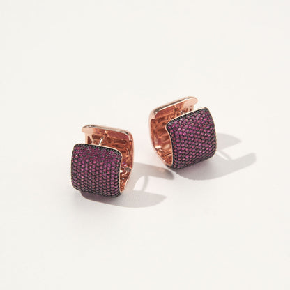 Orecchini Quadra grandi - Fucsia