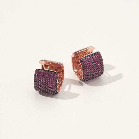 Orecchini Quadra grandi - Fucsia
