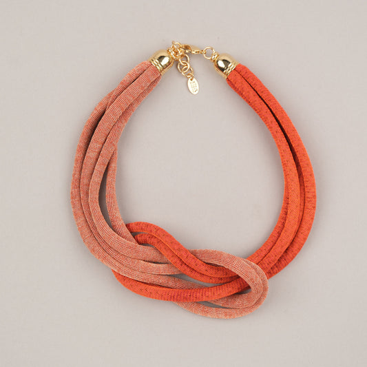 Collana Nodo4 - Arancio e corallo