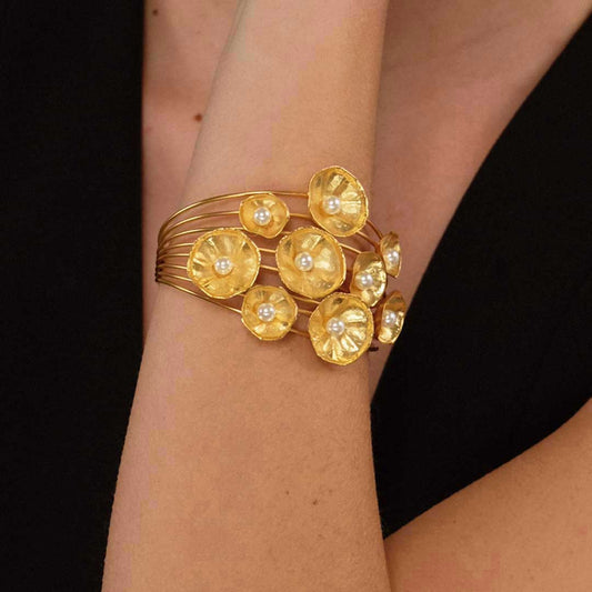 Bracciale Fiori - Dorato