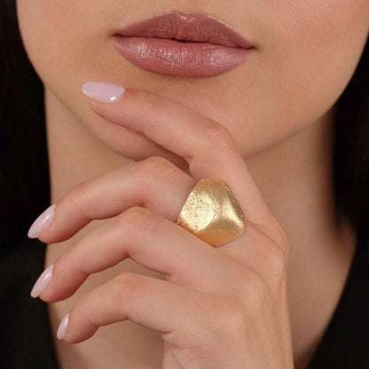 Anello Stone - Argento dorato
