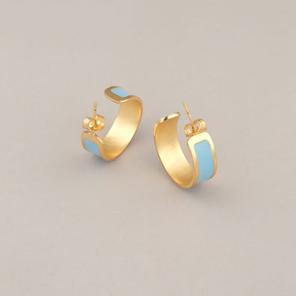 Orecchini Fascia Piccola  - Azzurro
