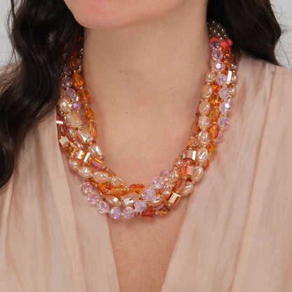 Collana Iridescenza - Rosa, arancio, glicine