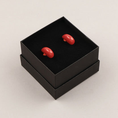 Orecchini Lunetta - Rosso corallo
