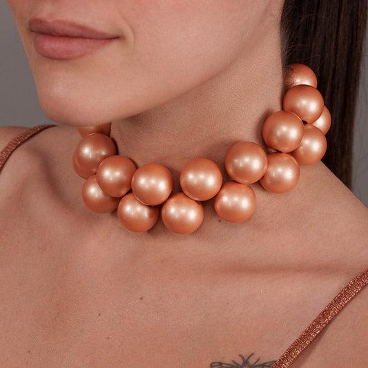 Spheres Necklace - Apricot