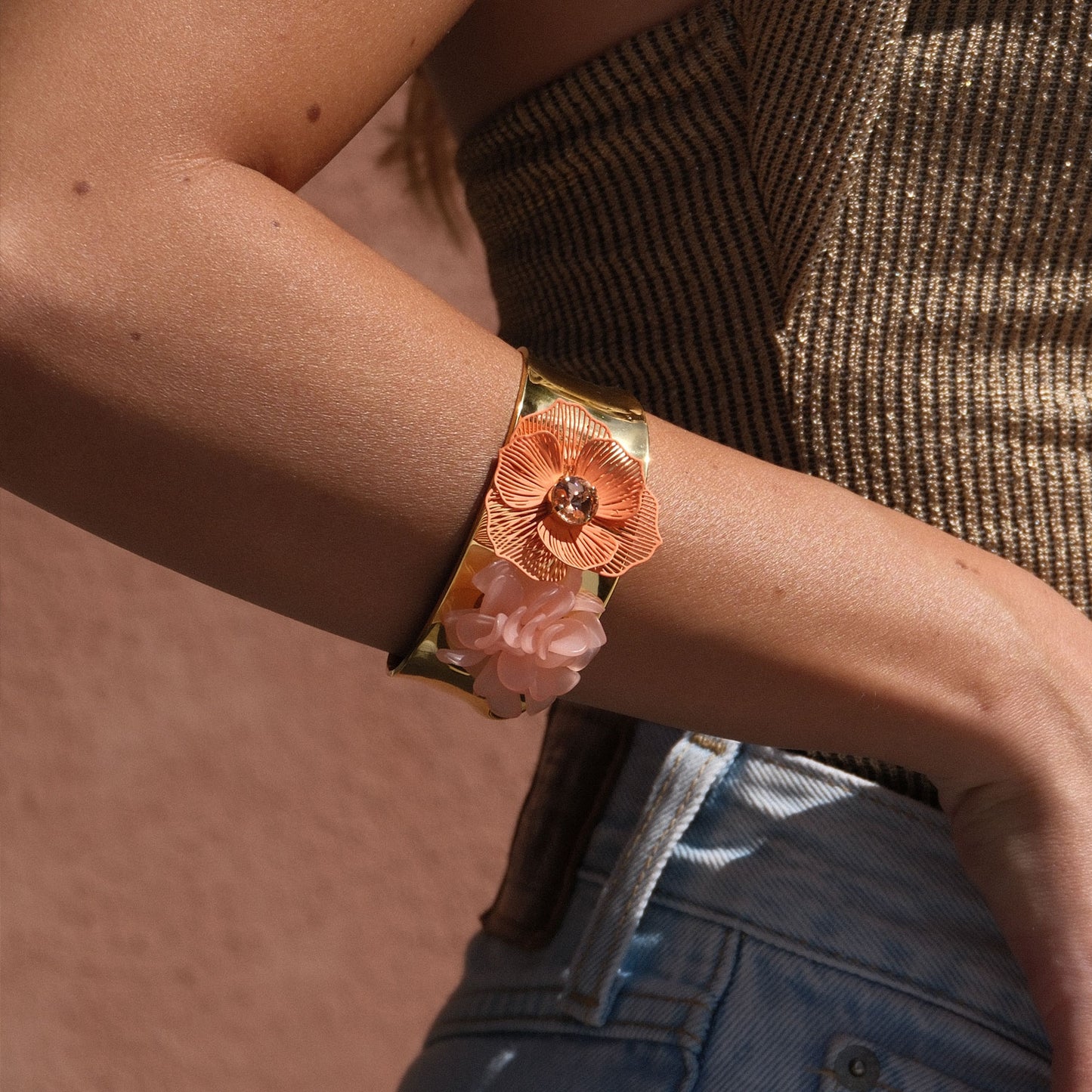 Bracciale Pistillo - Rosa, arancio, dorato
