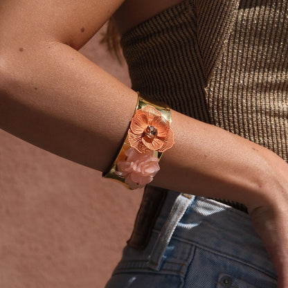 Bracciale Pistillo - Rosa, arancio, dorato