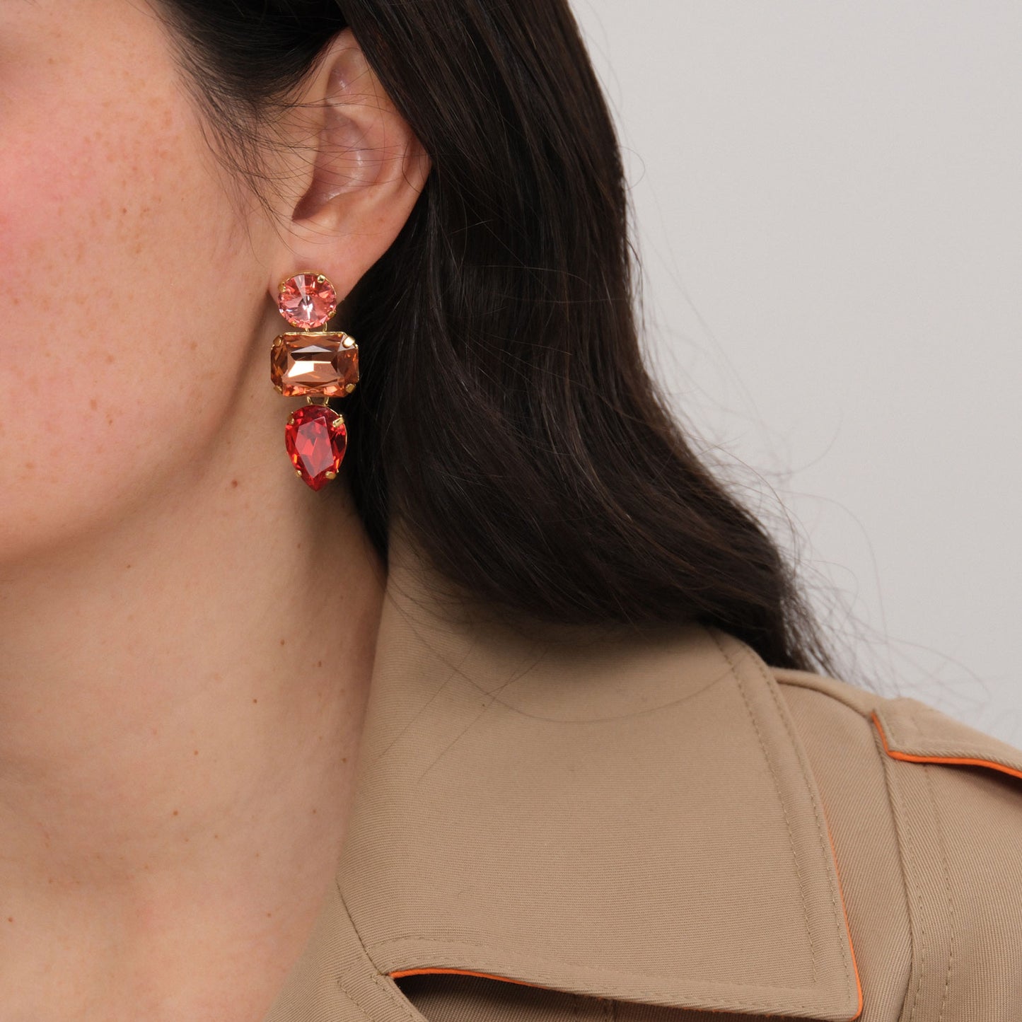 Orecchini Teti - Rosa, ocra e rosso