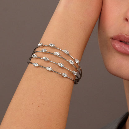 Bracciale Gemma - Argentato con cristalli