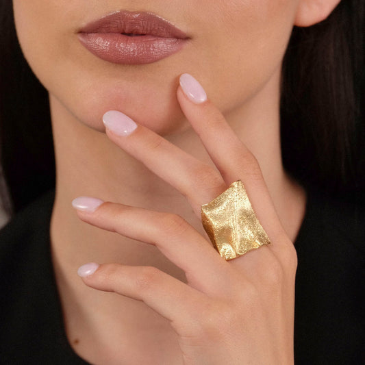 Anello Shell - Argento dorato