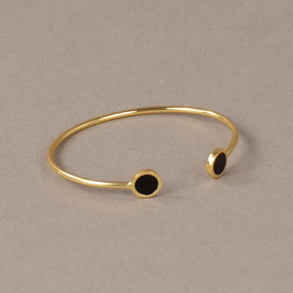 bracciale-donna-cerchi-nero-dorato-Frontale-francesca-bianchi-design