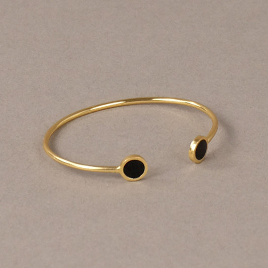 bracciale-donna-cerchi-nero-dorato-Frontale-francesca-bianchi-design