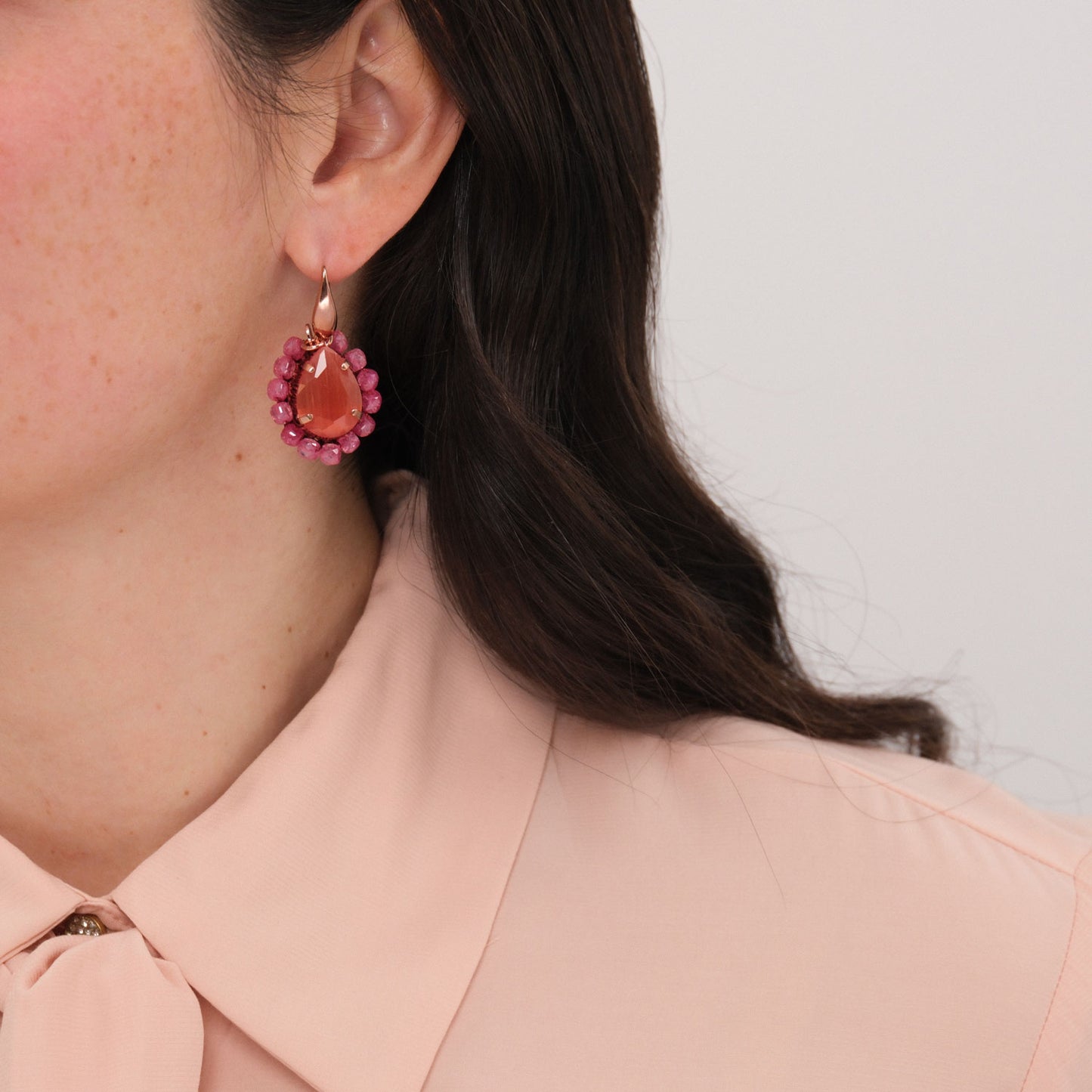 Orecchini Petra - Arancio e fucsia