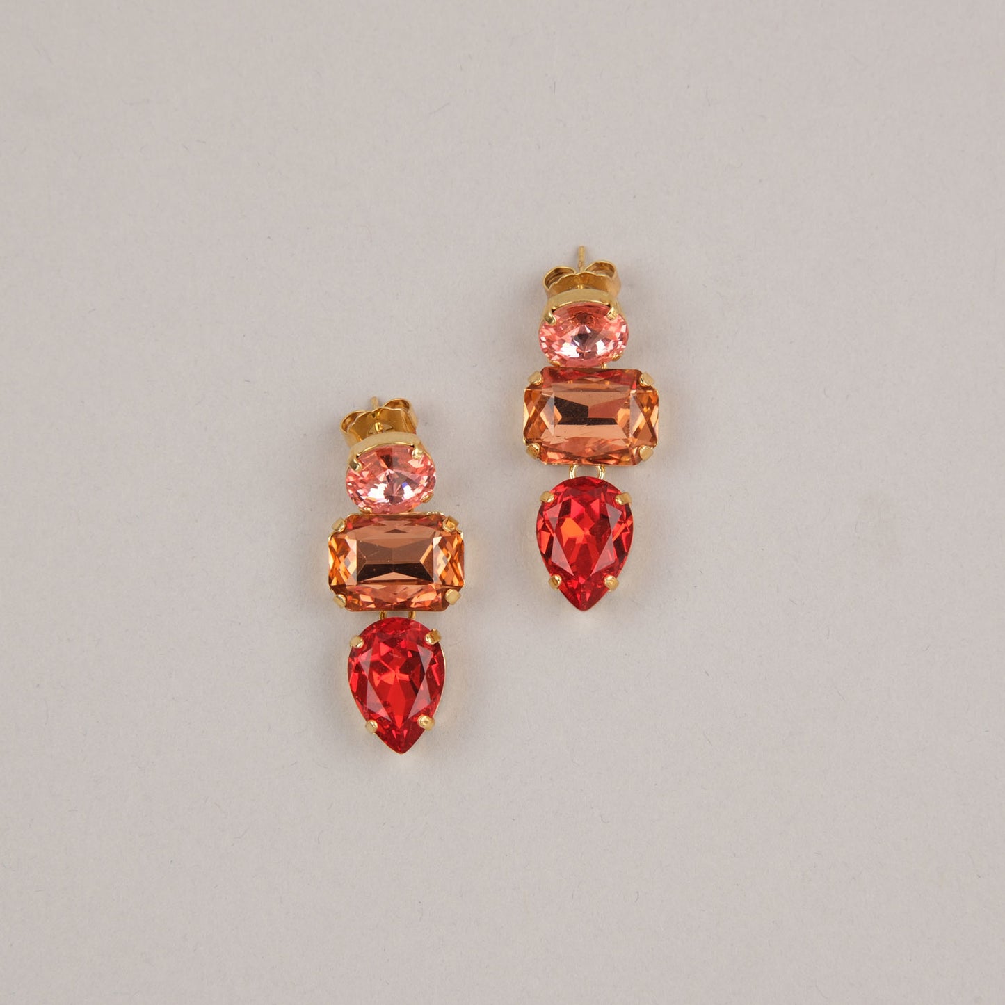 Orecchini Teti - Rosa, ocra e rosso
