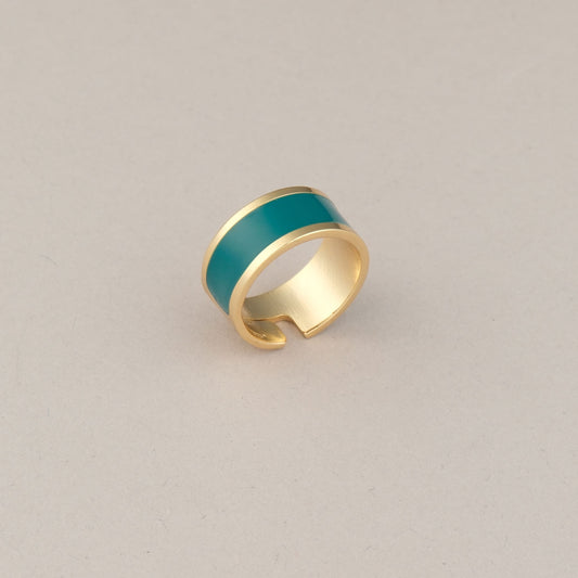 Anello Fascia piccola - Oro e ottanio