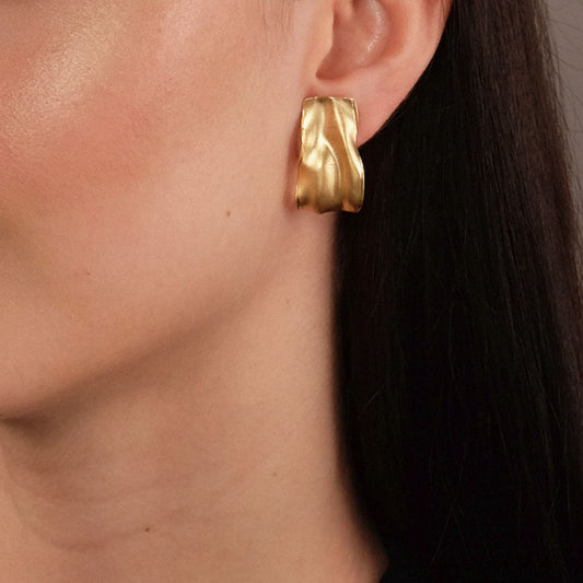 Orecchini Fold - Argento dorato