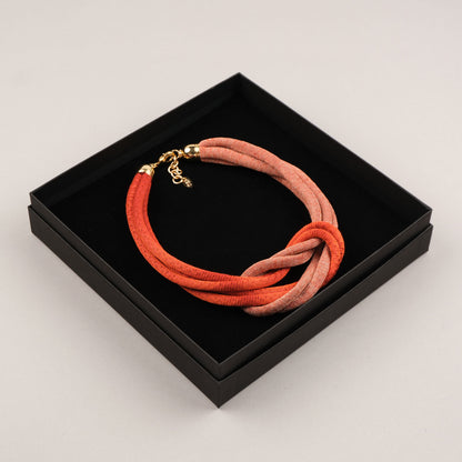 Collana Nodo4 - Arancio e corallo