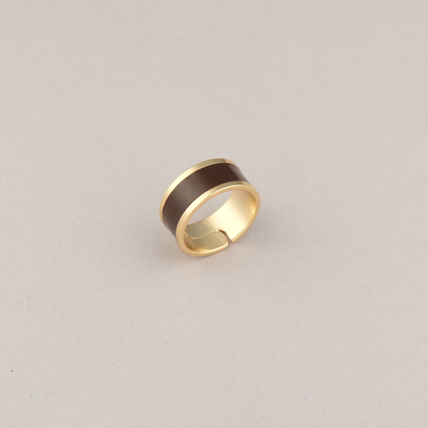Anello Fascia piccola - Oro e cioccolato