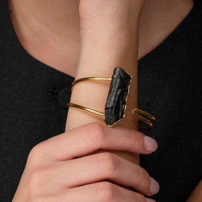 Bracciale Lesena - Dorato con tormalina