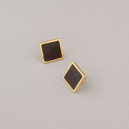 Orecchini Quadrato - Marrone