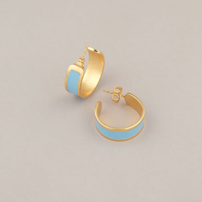 Orecchini Fascia Piccola  - Azzurro