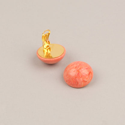 Orecchini Roulette con clip - Corallo