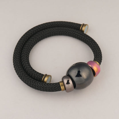 Collana Sfera Ceramica - Liquirizia