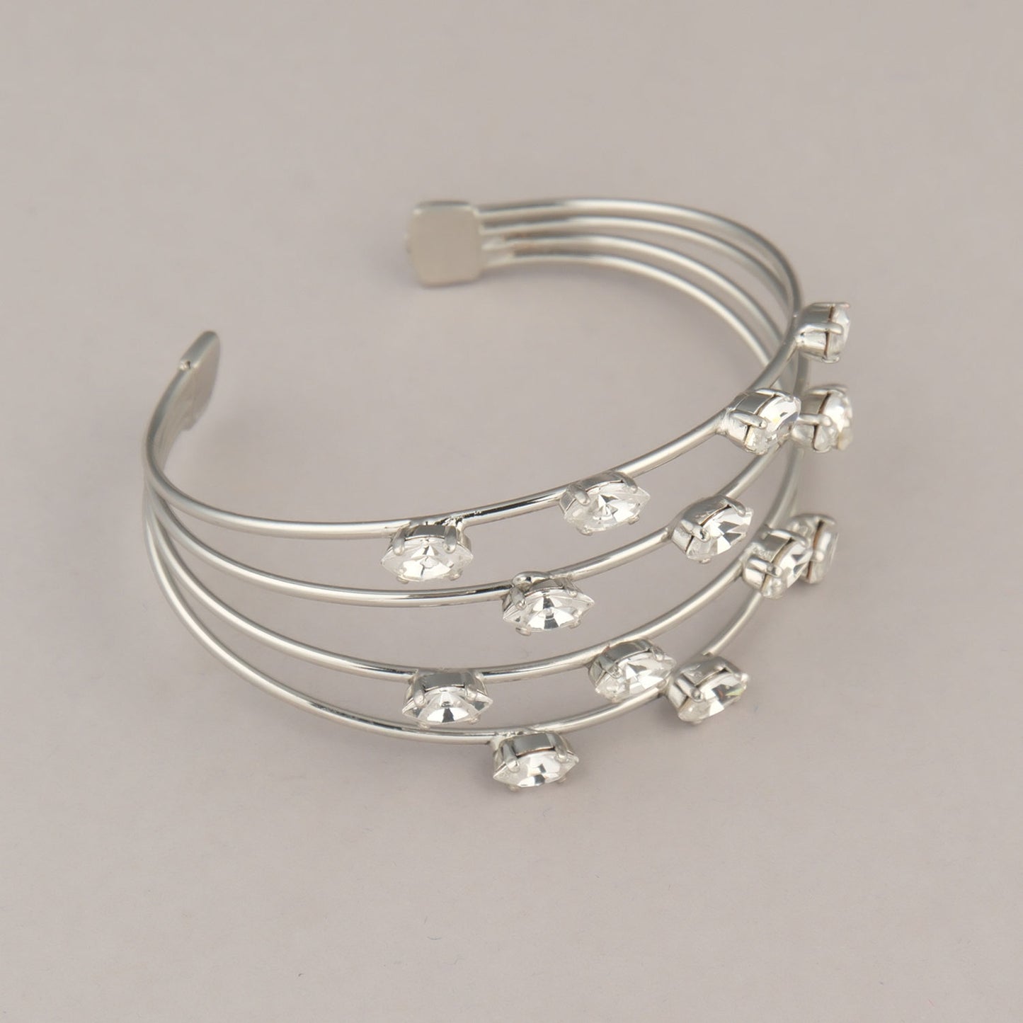 Bracciale Gemma - Argentato con cristalli